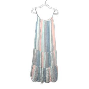 Rails Linen Blend Maxi Dress XS Cottagecore Pastel Lightweight Striped Lined